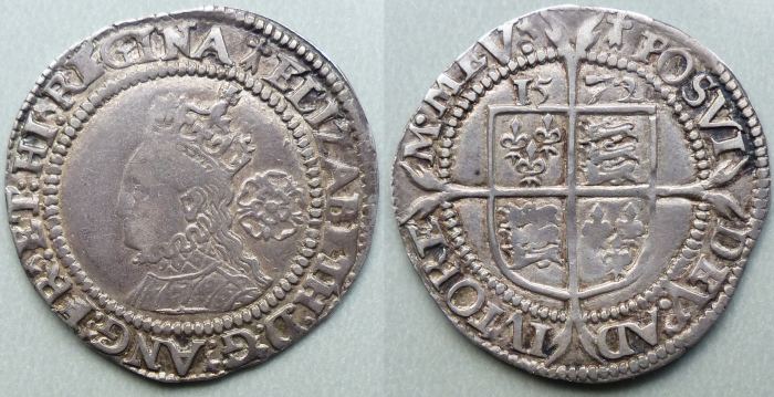 Elizabeth I 1572 sixpence